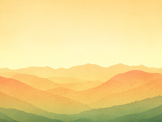 Serene gradient landscape showcasing rolling hills under a warm sunset with soft colors