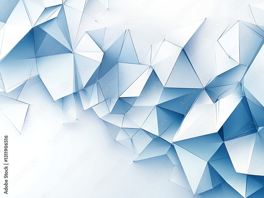Fototapete sophisticated light blue geometric design with sharp facets for professional use : generative ai