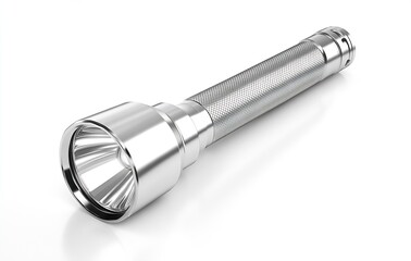 Sleek stainless steel flashlight with bright LED light : Generative AI