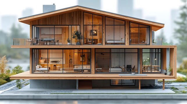 Comparison of traditional wood home and steel home over time, showing reduced maintenance costs, ultra-detailed
