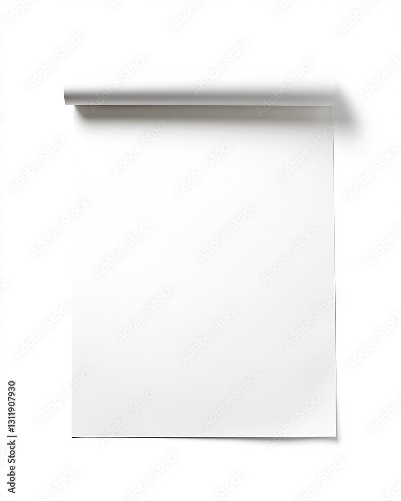 Poster fresh clean blank white sheet of paper for sketches designs and creative projects : generative ai