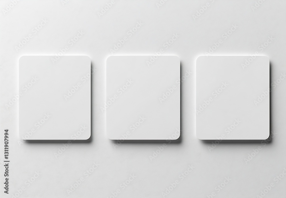 Poster Sleek White Square Plates on a Modern Surface for Versatile Design Applications : Generative AI