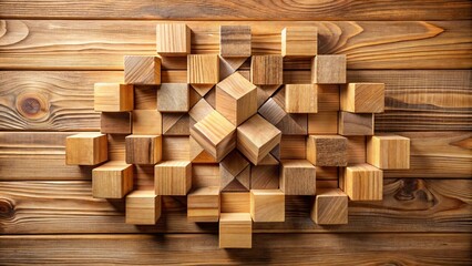wooden blocks on white background