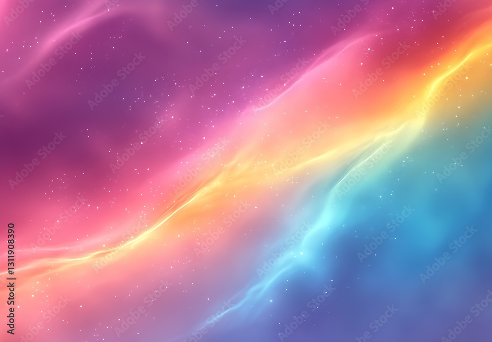 Poster vibrant cosmic abstract background featuring colorful swirls and sparkles in purple and blue hues : 