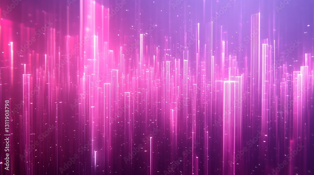 Poster Vibrant Abstract Background with Pink Vertical Lines and Sparkles for Modern Designs : Generative AI