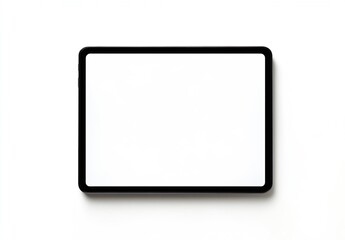 Stylish tablet viewed from above with unmarked white screen perfect for advertising and marketing : Generative AI