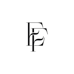 EF monogram logo design letter text name symbol monochrome logotype alphabet character simple logo