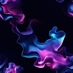 Obraz premium Seamless Enigmatic black background showcasing beautiful pink and blue smoke creating a dreamy and mysterious atmosphere