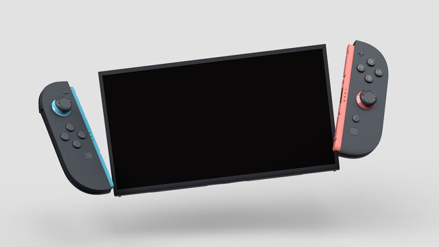 Agua Boa, Minas Gerais, Brazil - January 31, 2025 - New nintendo switch 2 with loose controls, front view