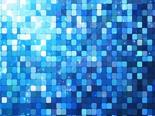 Vibrant Blue Square Mosaic Texture Offering a Unique Modern Design Element : Generative AI
