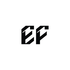Obraz premium EF monogram logo design letter text name symbol monochrome logotype alphabet character simple logo