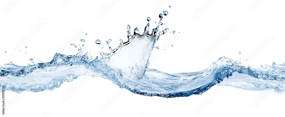Aufkleber dynamic water splash creating ripple effects in clear blue liquid : generative ai