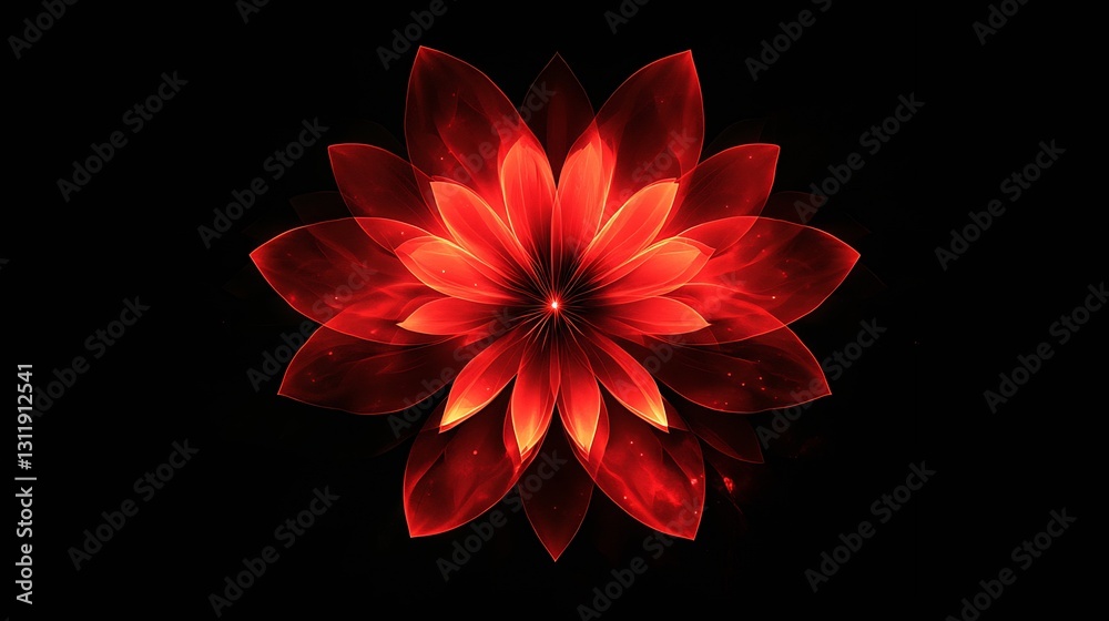 Poster stunning red flower petals on dark background creating vibrant visuals : generative ai