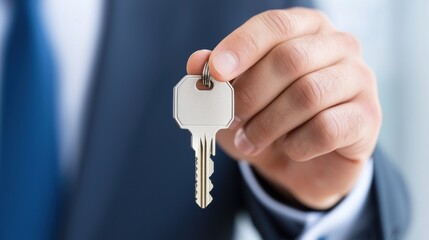 Hand Holding Key - Real Estate, Business Concept