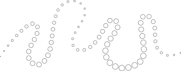 Dotted curved line shape icon collection