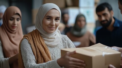 Community support in action: Muslim volunteers providing assistance to those in need