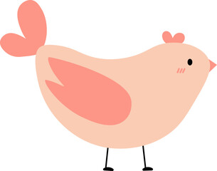 Hand drawn cute bird character illustration