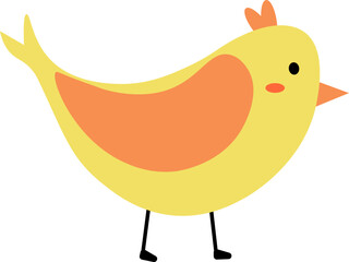 Hand drawn cute bird character illustration