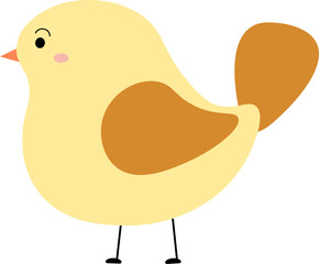 Hand drawn cute bird character illustration