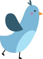 Hand drawn cute bird character illustration