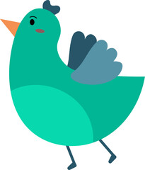 Hand drawn cute bird character illustration