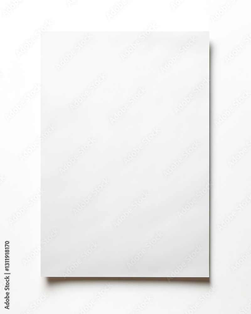 Leinwandbilder plain white sheet of paper on textured surface suitable for backgrounds or mockups : generative ai