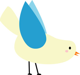 Hand drawn cute bird character illustration
