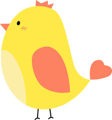 Hand drawn cute bird character illustration