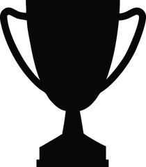 silver trophy cup with ribbon