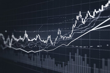 Fototapeta premium Financial Analysis Graph Visualizing Data Trends and Fluctuations 