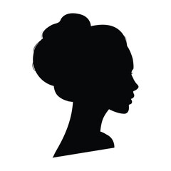 Silhouette of a woman head,  Beautiful vector women side profile, Woman avatar, Portraits of elegant women with a hairstyle illustration.