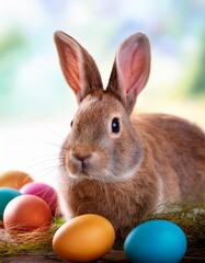 easter bunny and easter eggs