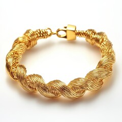 Obraz premium Elegant Gold Twisted Bracelet with Clasp for Fashion Accessories