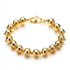 Obraz premium Elegant Gold Beaded Bracelet with Glossy Ball Design for Jewelry