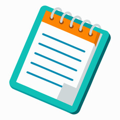 Notepad for financial records in teal and orange style
