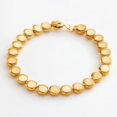 Obraz premium Elegant and Simple Gold Bracelet on White Background