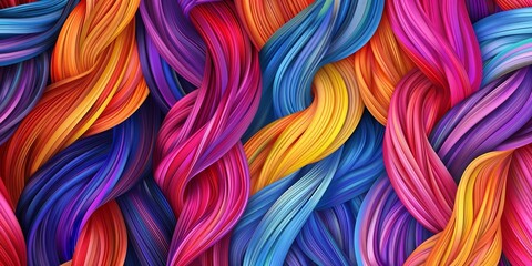 Colorful abstract background with vibrant, undulating waves, a 3D rendering illustration depicting a textured.