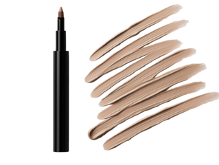 PNG cut out isolated background. A sleek and precise black liquid eyeliner pen with smooth, defined strokes.