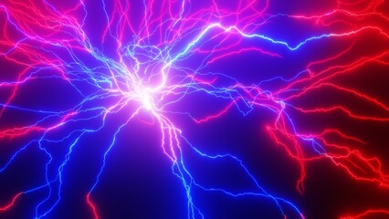 荒れ狂う放電のエネルギーの3Dイラスト