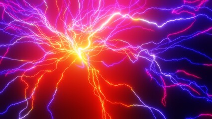 荒れ狂う放電のエネルギーの3Dイラスト