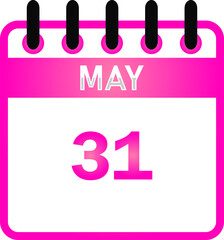 May 31 Calendar Icon – Event Reminder, Planner, Important Date