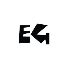 Fototapeta premium EG monogram logo design letter text name symbol monochrome logotype alphabet character simple logo