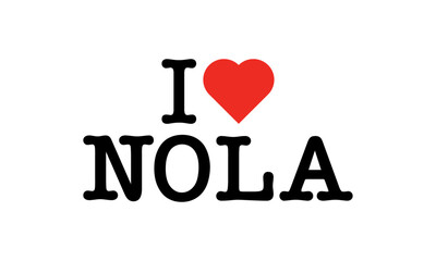 I Love NOLA New Orleans Louisiana Red Heart Lettering T-Shirt Sweatshirt Digital Lettering Vector Design