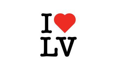 I Love LV Las Vegas Nevada Red Heart Lettering T-Shirt Sweatshirt Digital Lettering Vector Design