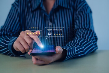 Online customer satisfaction survey feedback and ratings for business success, Quality service evaluation positive customer reviews.