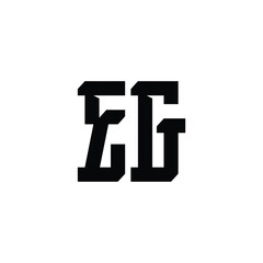 Fototapeta premium EG monogram logo design letter text name symbol monochrome logotype alphabet character simple logo