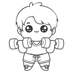 Fototapeta premium Boys are very enthusiastic about sports, for coloring