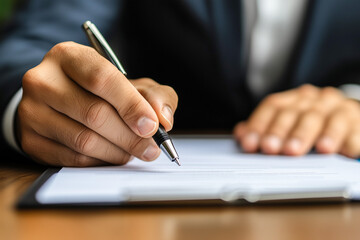 Business man signing contract