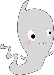 Hand drawn ghost character illustration