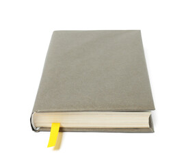 Book with ribbon bookmark isolated on white